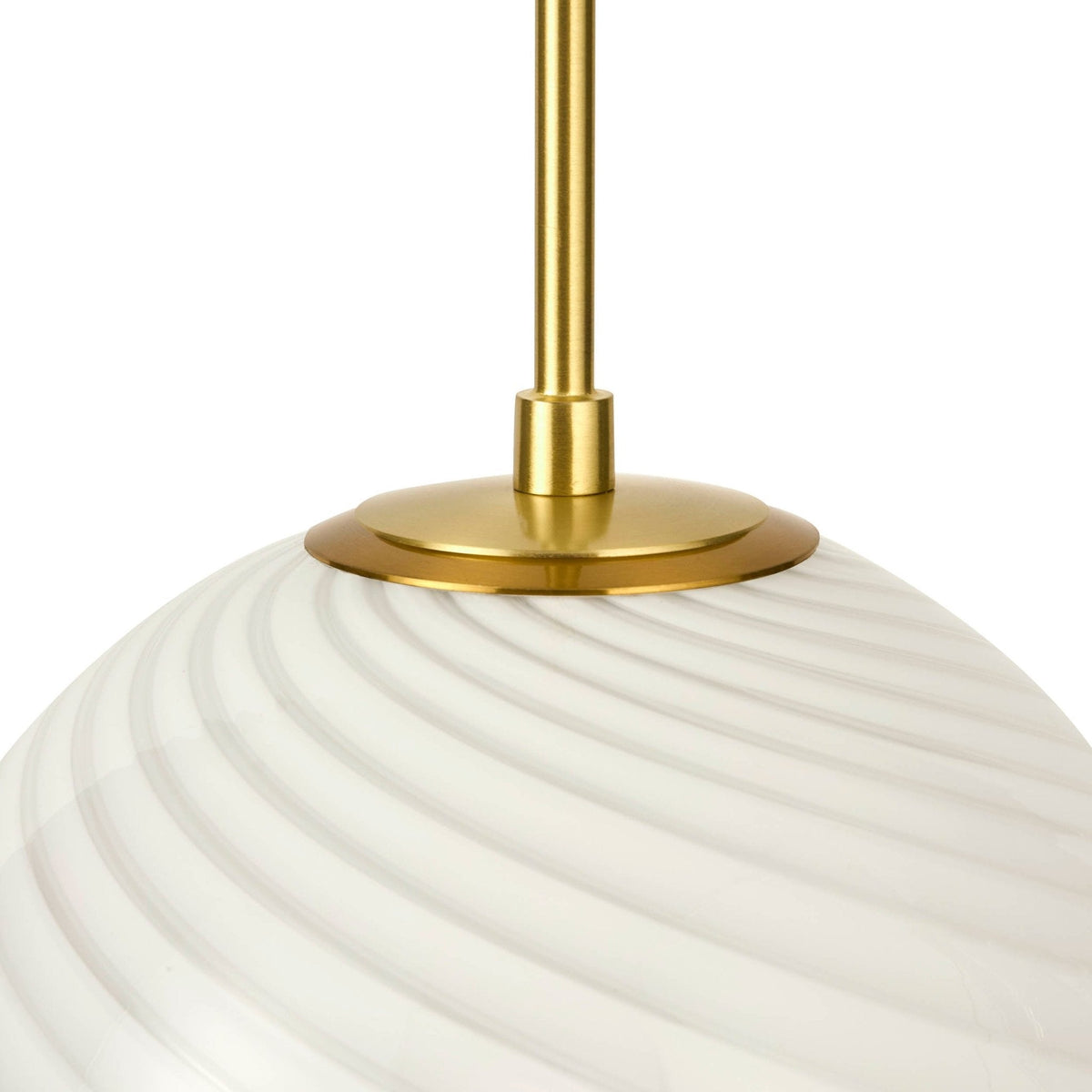 Dusklia - Leo Swirl Glass Fitted Ceiling Pendant - White/Clear
