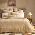 Dusklia - Leona Luxury Quilted Velvet Bedspread - Champagne