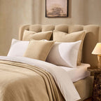 Dusklia - Leona Luxury Quilted Velvet Bedspread - Champagne