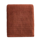 Dusklia - Leona Luxury Quilted Velvet Bedspread - Rust
