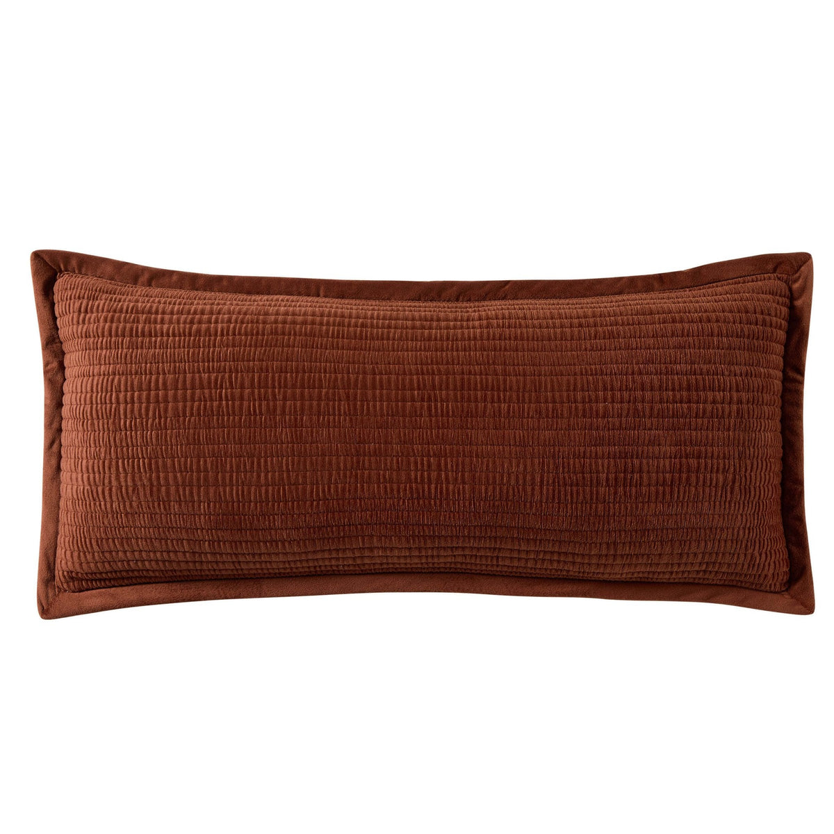 Dusklia - Leona Luxury Quilted Velvet Cushion Cover - Rust
