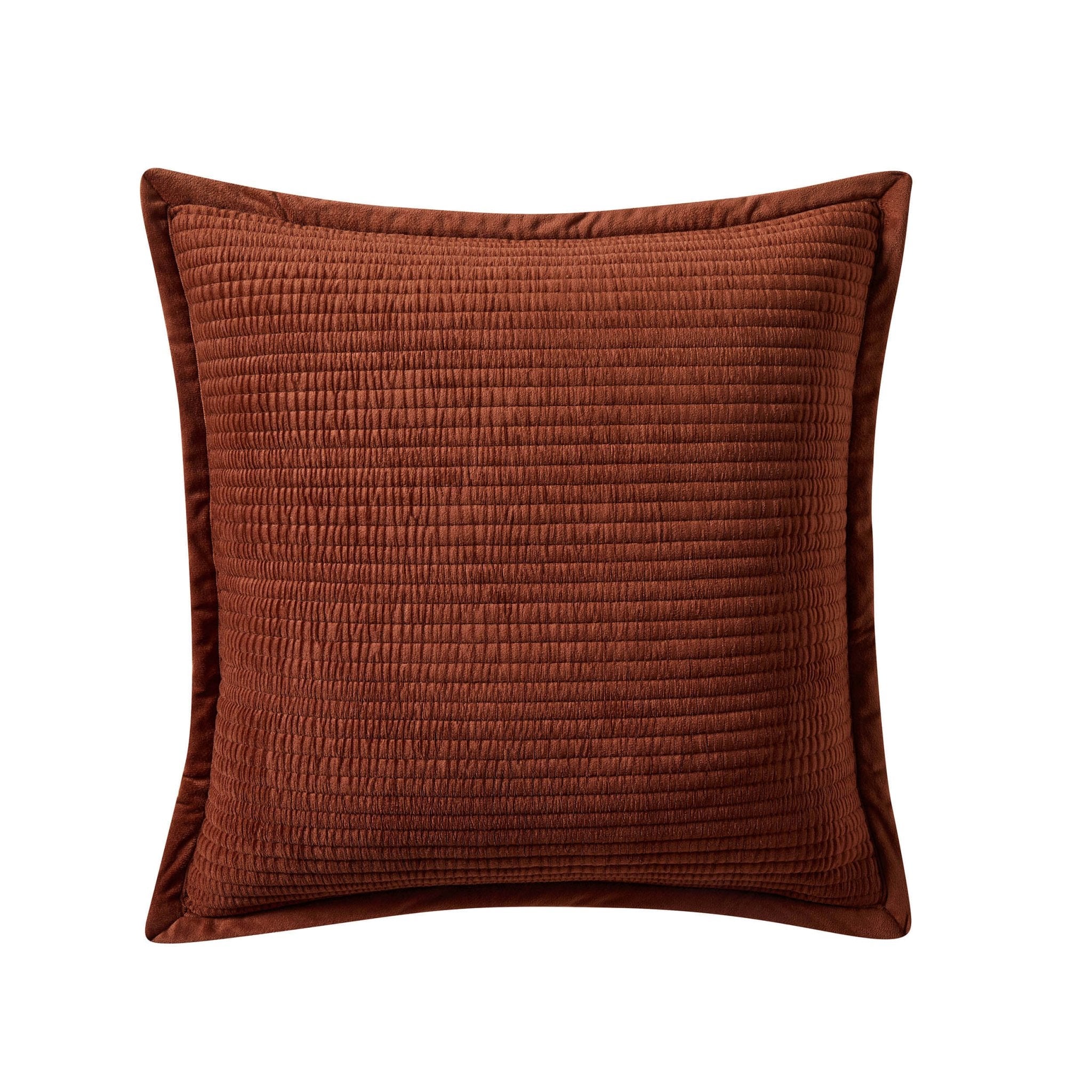 Dusklia - Leona Luxury Quilted Velvet Cushion Cover - Rust