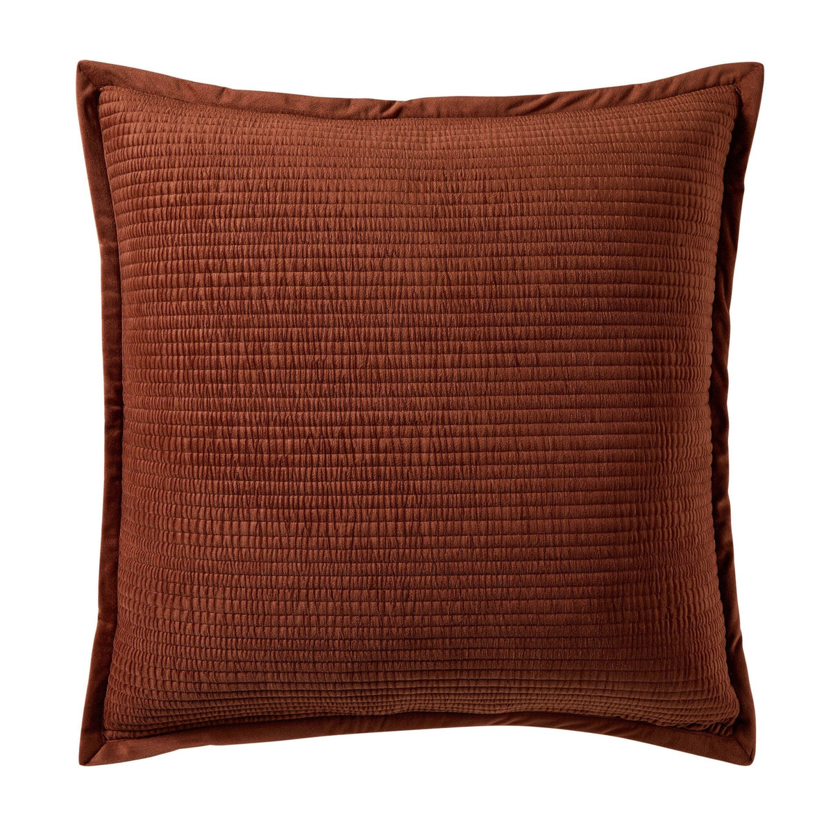Dusklia - Leona Luxury Quilted Velvet Cushion Cover - Rust