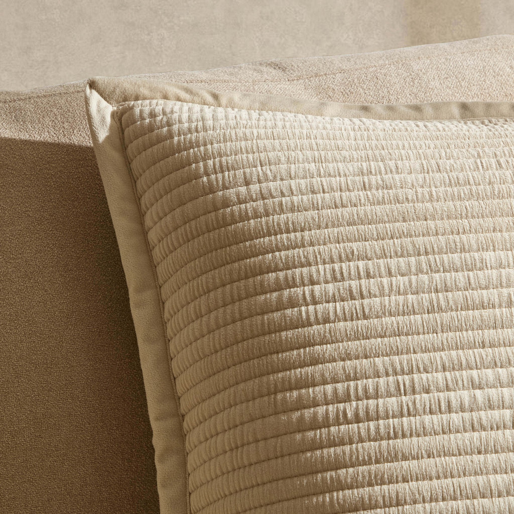 Dusklia - Leona Luxury Quilted Velvet Sofa Cushion Cover - Champagne