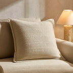 Dusklia - Leona Luxury Quilted Velvet Sofa Cushion Cover - Champagne