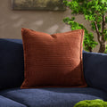 Dusklia - Leona Luxury Quilted Velvet Sofa Cushion Cover - Rust