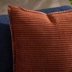 Dusklia - Leona Luxury Quilted Velvet Sofa Cushion Cover - Rust