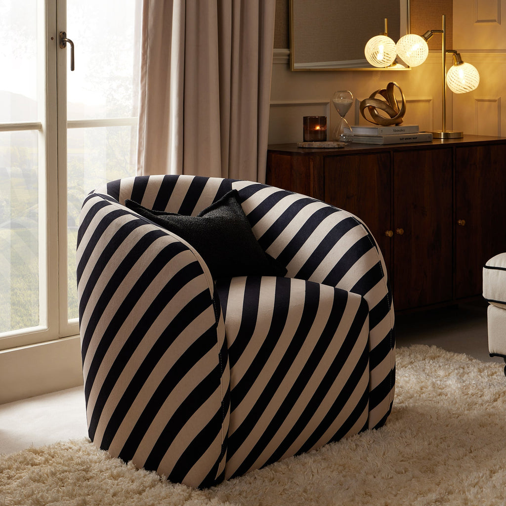 Dusklia - Liberty Accent Chair - Mono Stripe