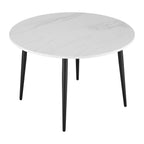 Dusklia - Lila Marble Effect 90cm Seater Dining Table - White