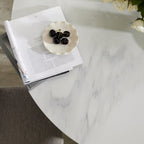 Dusklia - Lila Marble Effect 90cm Seater Dining Table - White