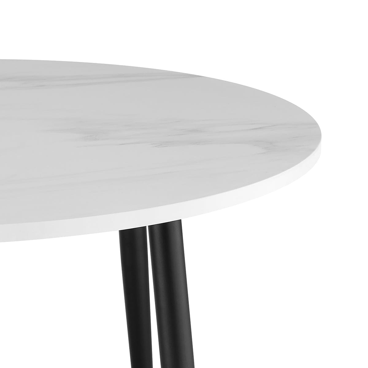 Dusklia - Lila Marble Effect 90cm Seater Dining Table - White