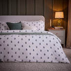 Dusklia - Lille Printed Muslin Duvet Cover & Pillowcase Set - Off White