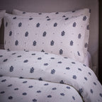 Dusklia - Lille Printed Muslin Duvet Cover & Pillowcase Set - Off White