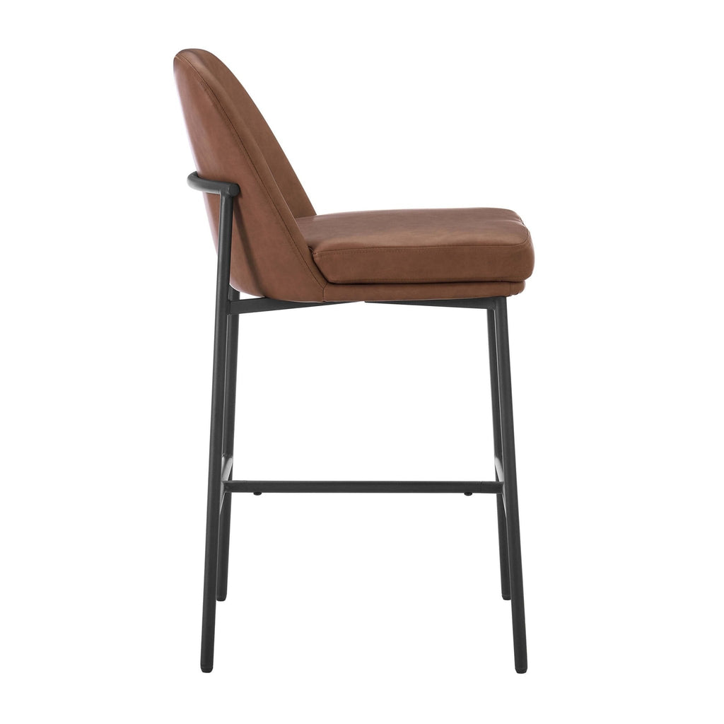 Dusklia - Lily Set of 2 Barstools - Faux Leather Tan