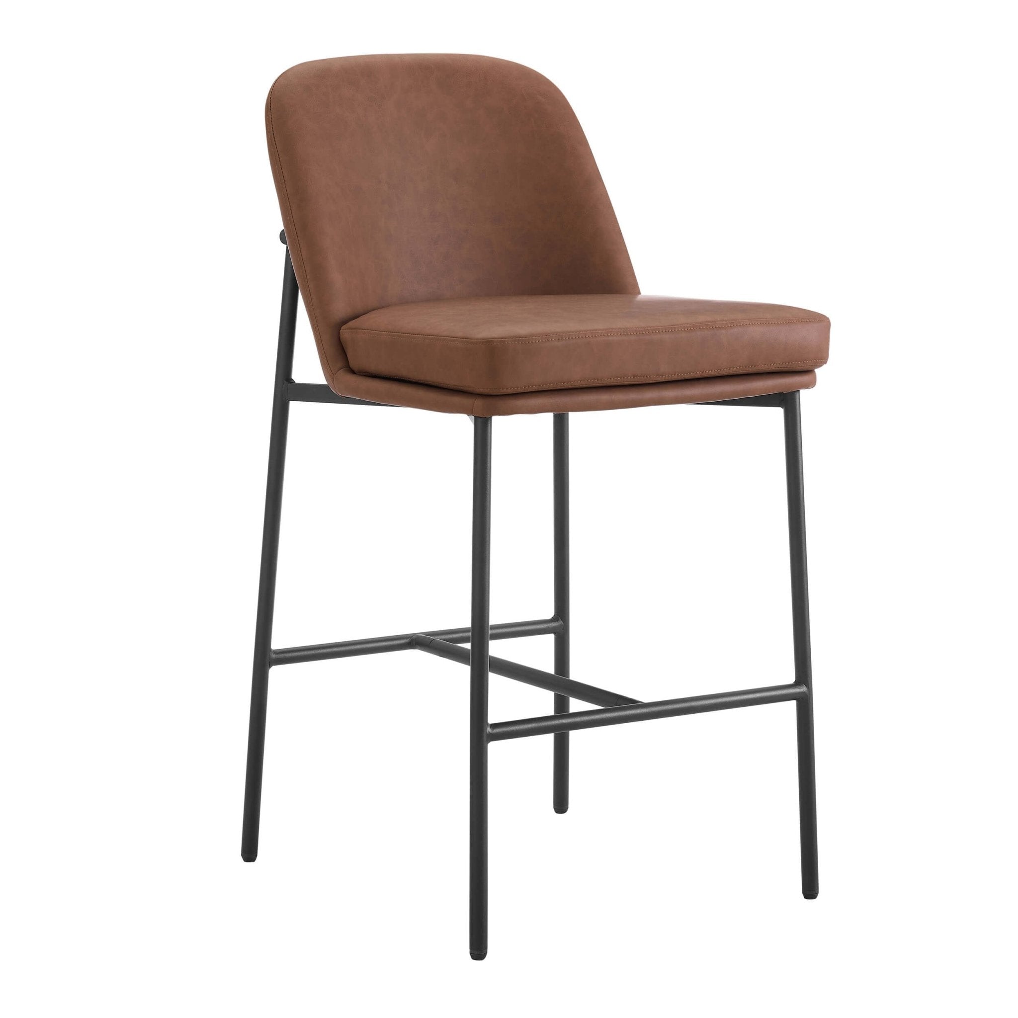 Dusklia - Lily Set of 2 Barstools - Faux Leather Tan