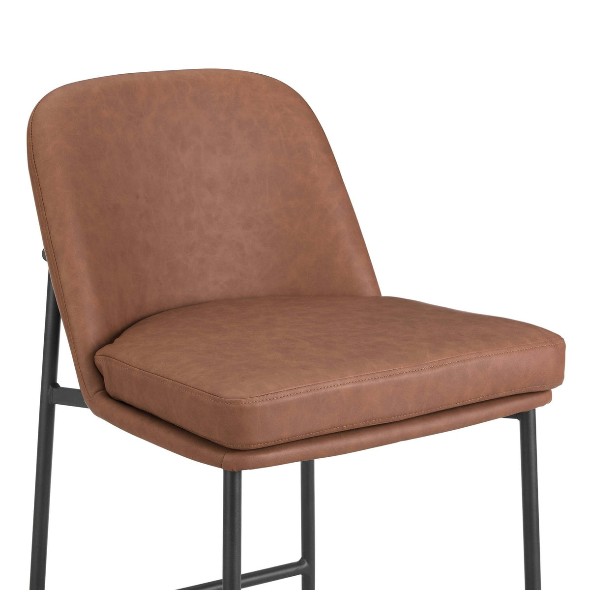 Dusklia - Lily Set of 2 Barstools - Faux Leather Tan