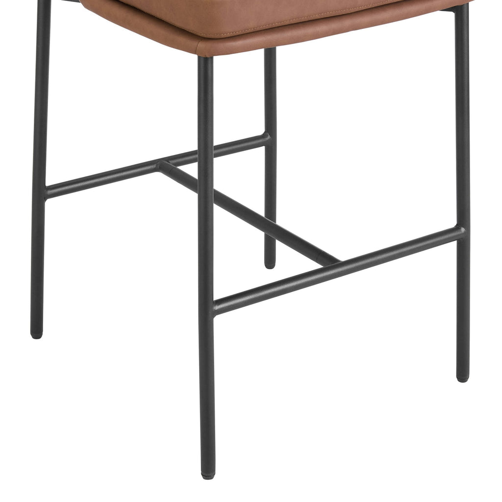Dusklia - Lily Set of 2 Barstools - Faux Leather Tan
