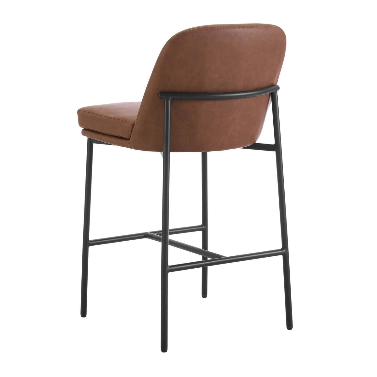 Dusklia - Lily Set of 2 Barstools - Faux Leather Tan
