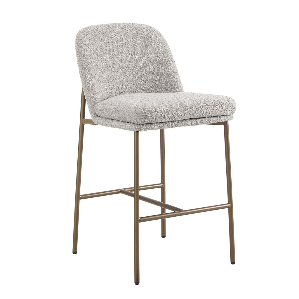 Dusklia - Lily Set of 2 Barstools - Taupe Boucle