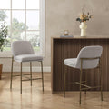 Dusklia - Lily Set of 2 Barstools - Taupe Boucle