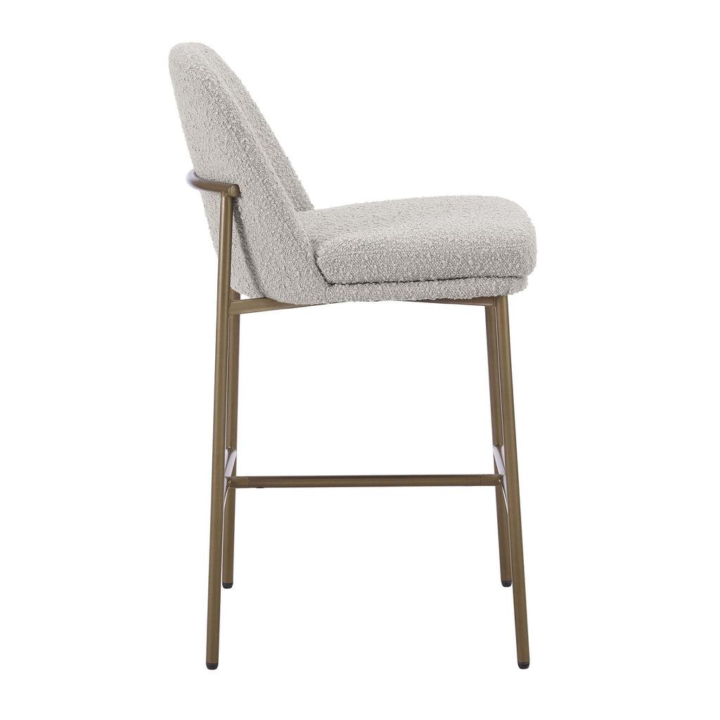Dusklia - Lily Set of 2 Barstools - Taupe Boucle