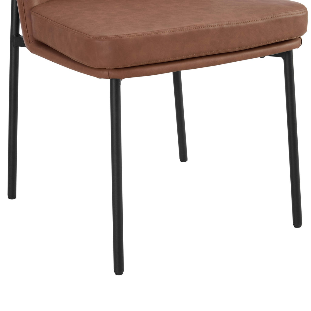 Dusklia - Lily Set of 2 Dining Chairs - Faux Leather Tan