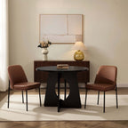Dusklia - Lily Set of 2 Dining Chairs - Faux Leather Tan