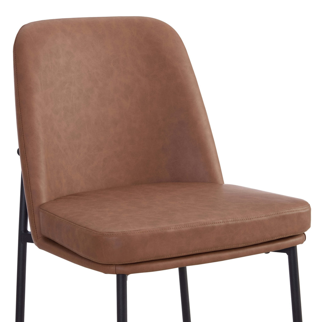 Dusklia - Lily Set of 2 Dining Chairs - Faux Leather Tan