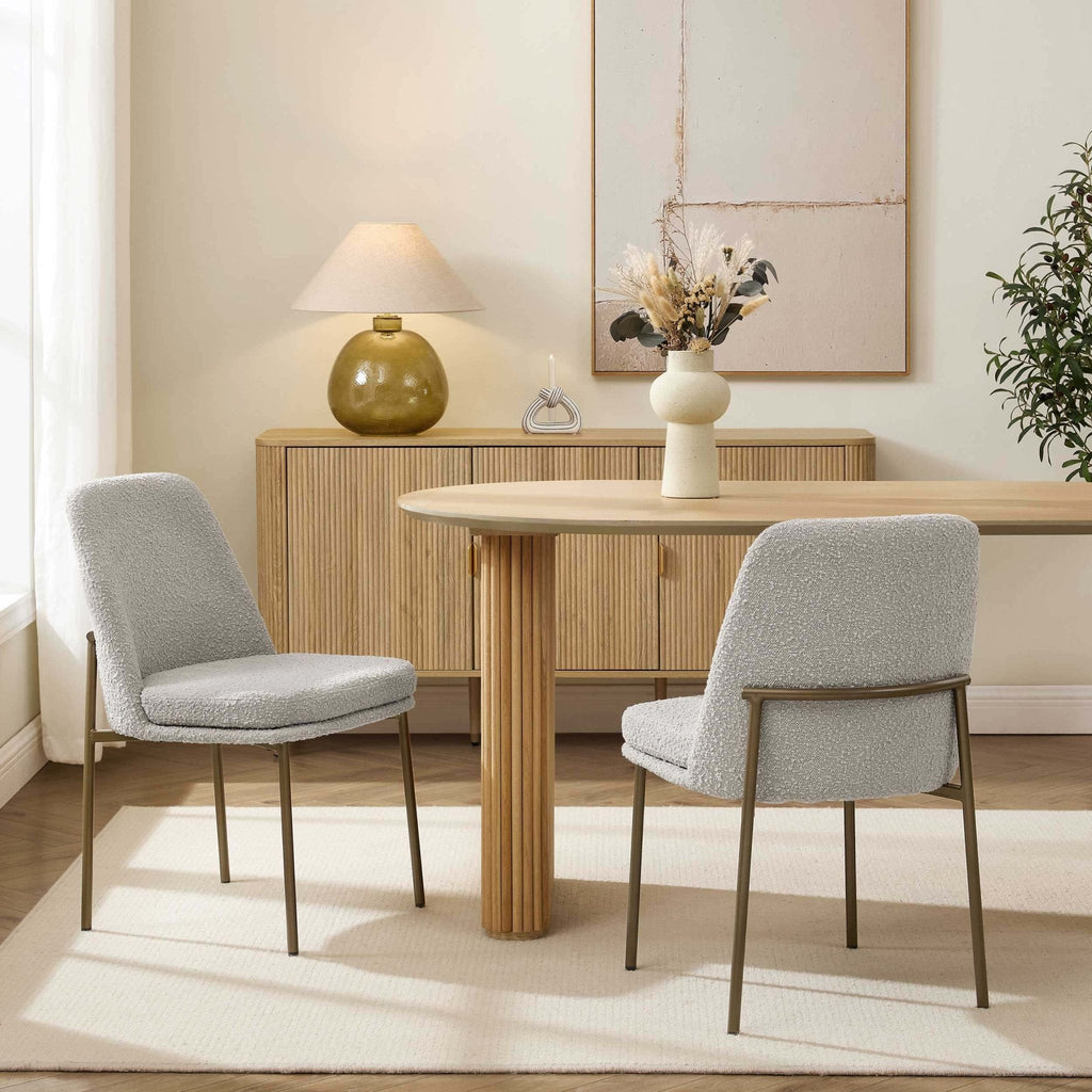 Dusklia - Lily Set of 2 Dining Chairs - Taupe Boucle