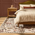 Dusklia - Lily Traditional Floral Rug - Natural/ Multi