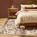 Dusklia - Lily Traditional Floral Rug - Natural/ Multi