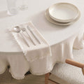 Dusklia - Linen Blend Round Tablecloth - Sand