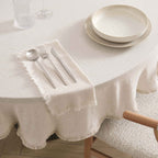 Dusklia - Linen Blend Round Tablecloth - Sand