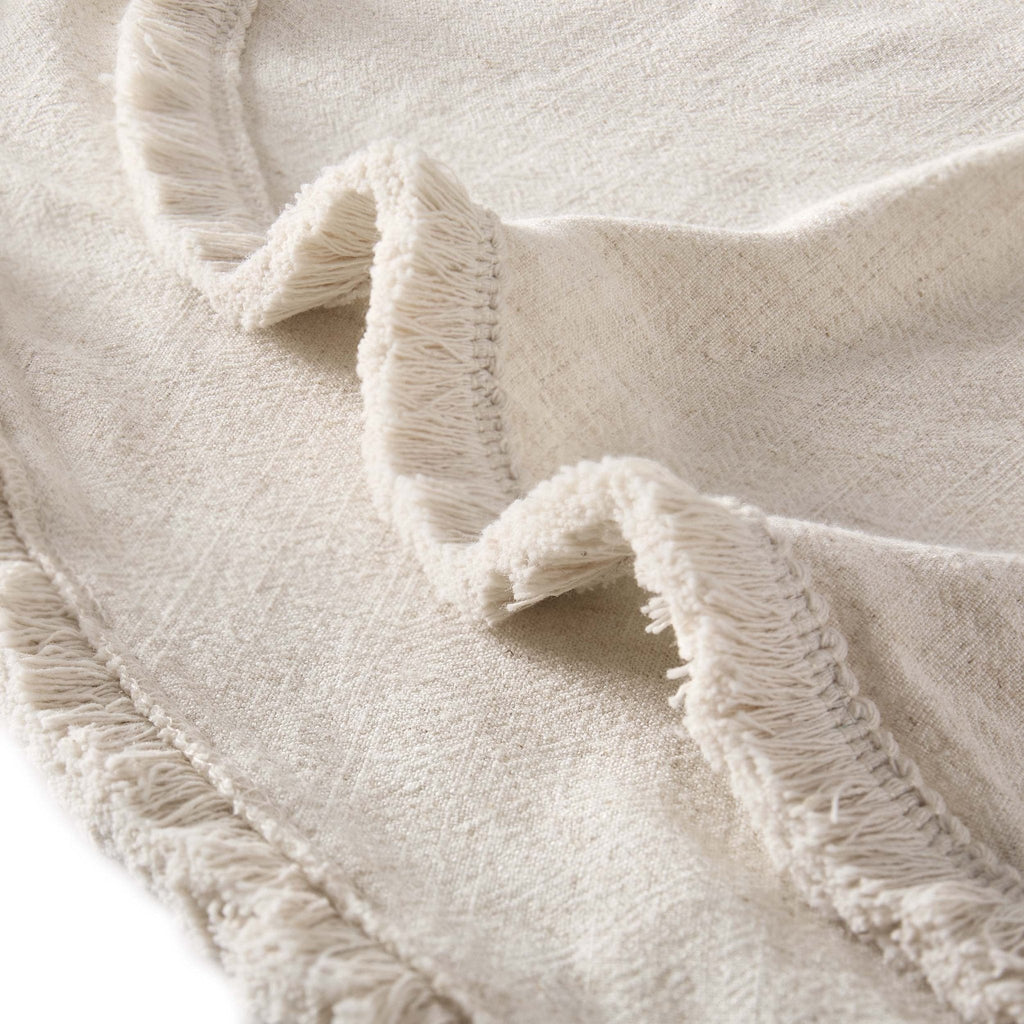 Dusklia - Linen Blend Round Tablecloth - Sand