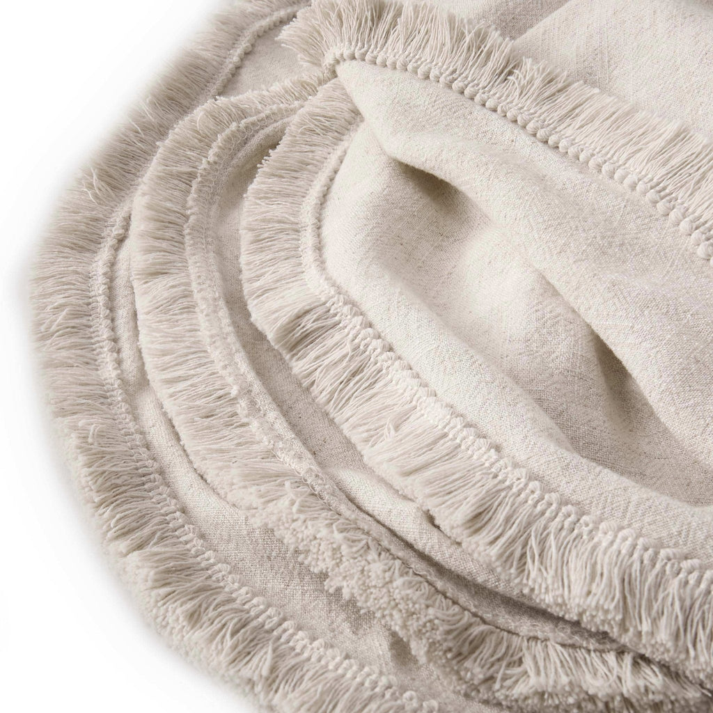 Dusklia - Linen Blend Round Tablecloth - Sand