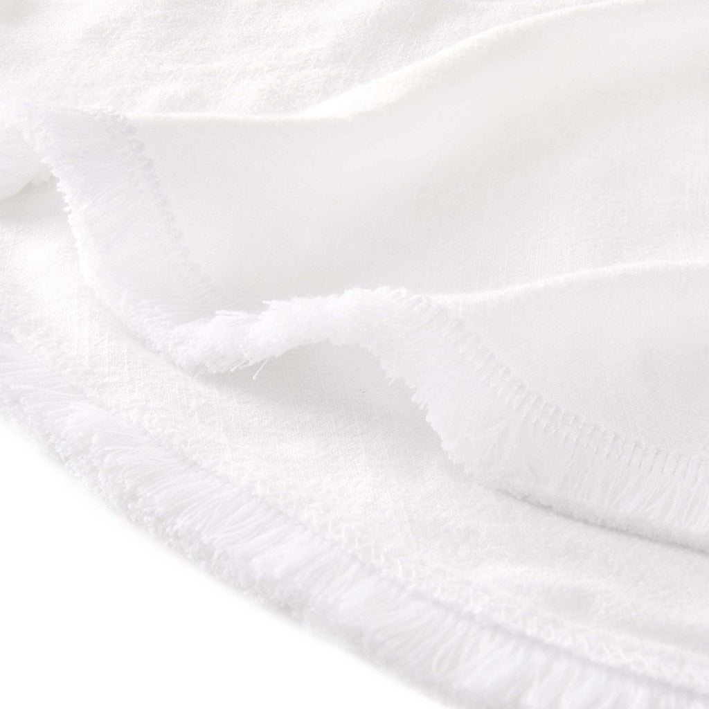 Dusklia - Linen Blend Round Tablecloth - White