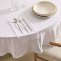 Dusklia - Linen Blend Round Tablecloth - White