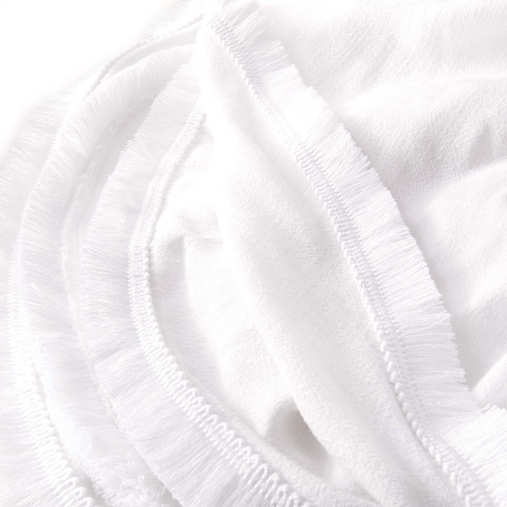 Dusklia - Linen Blend Round Tablecloth - White