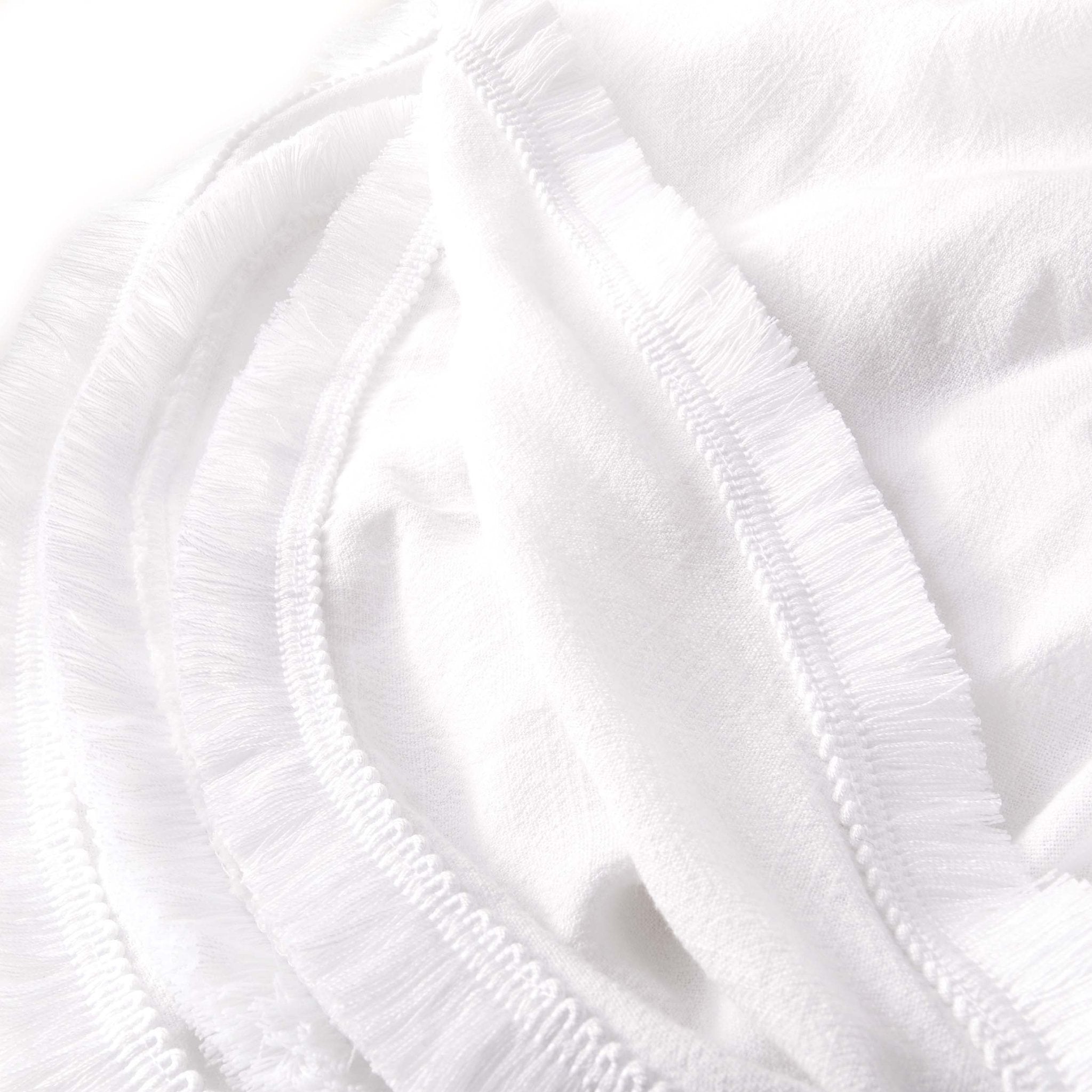 Dusklia - Linen Blend Round Tablecloth - White