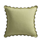 Dusklia - Linen Blend Scallop Edge Cushion Cover - Green