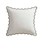 Dusklia - Linen Blend Scallop Edge Cushion Cover - Natural/Black