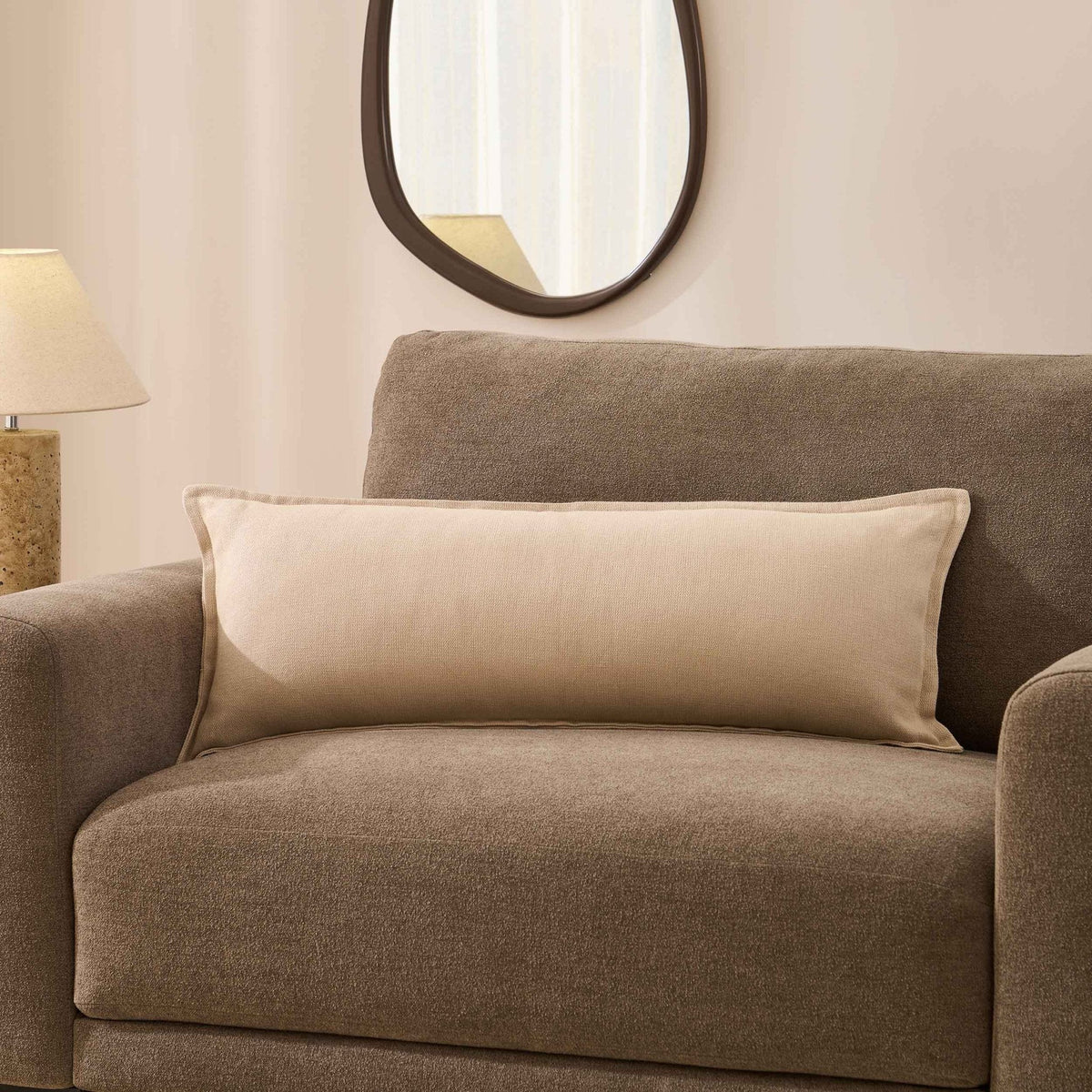 Dusklia - Linen Blend Sofa Cushion Cover - Natural