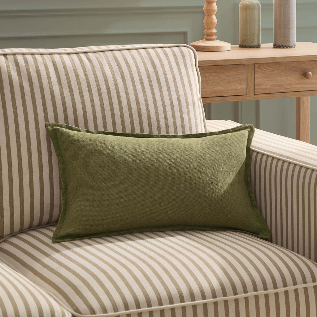 Dusklia - Linen Blend Sofa Cushion Cover - Olive Green