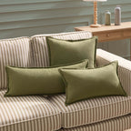 Dusklia - Linen Blend Sofa Cushion Cover - Olive Green