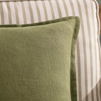 Dusklia - Linen Blend Sofa Cushion Cover - Olive Green