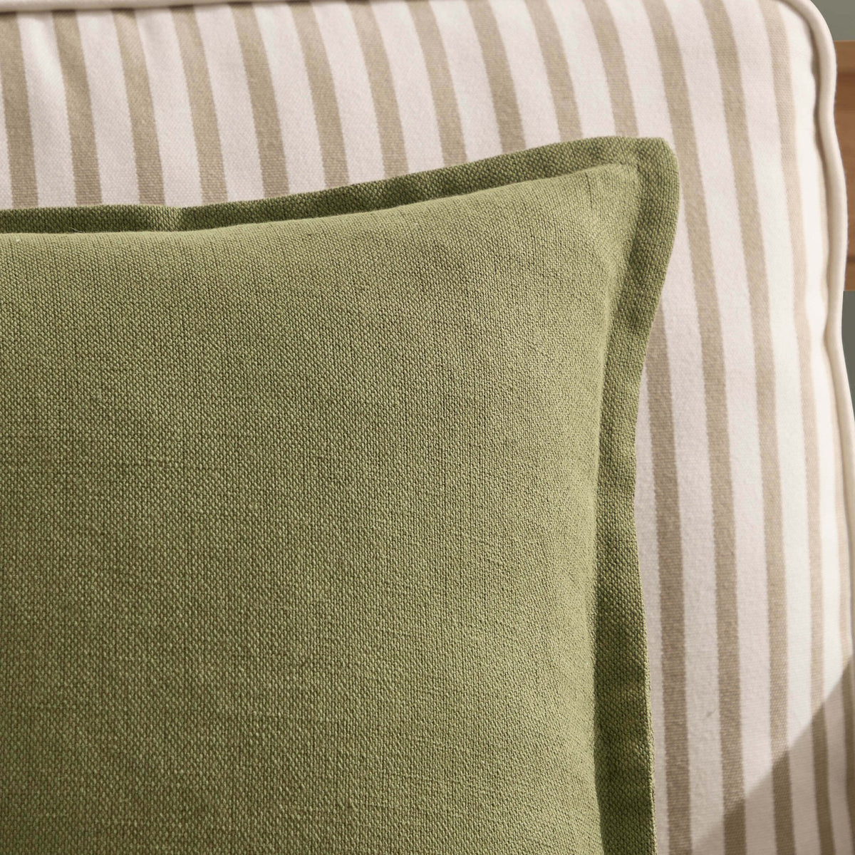 Dusklia - Linen Blend Sofa Cushion Cover - Olive Green