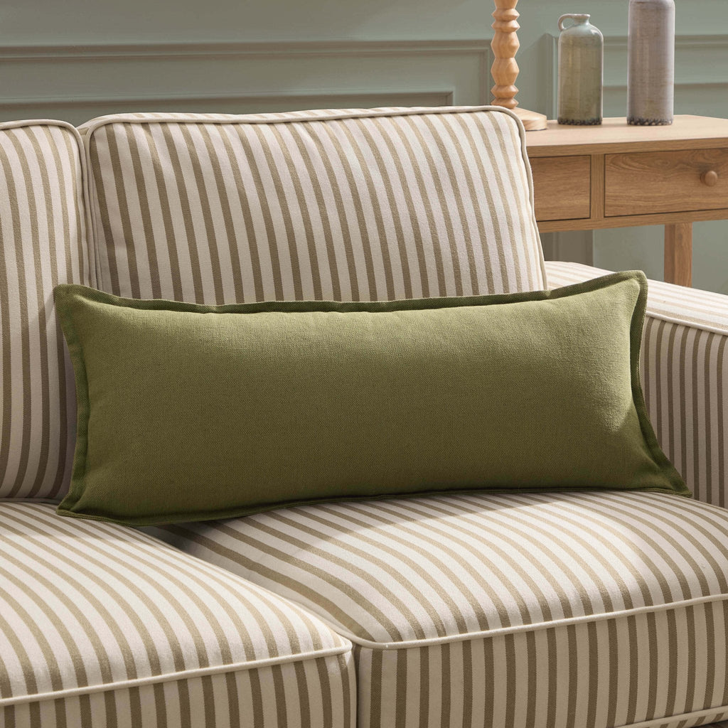 Dusklia - Linen Blend Sofa Cushion Cover - Olive Green