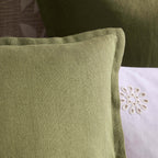 Dusklia - Linen Blend Cushion Cover - Olive Green