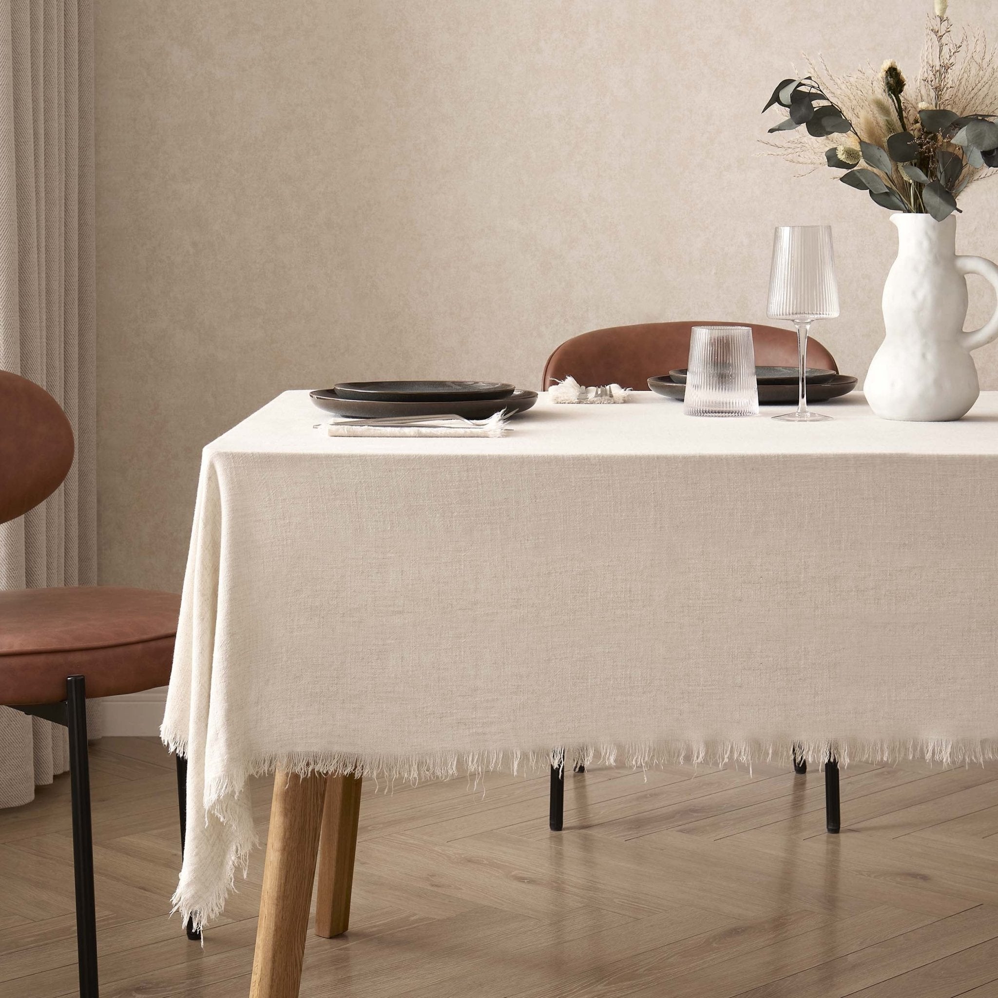Dusklia - Linen Blend Tablecloth - Sand