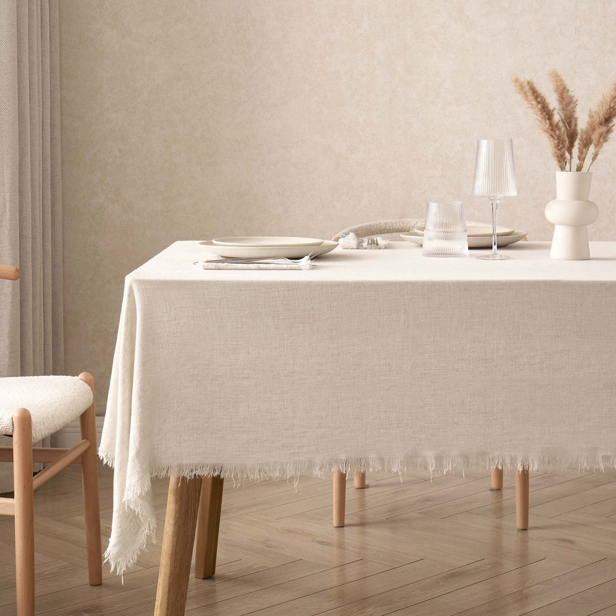 Dusklia - Linen Blend Tablecloth - Sand